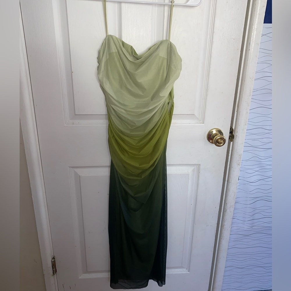 Green ombré midi dress